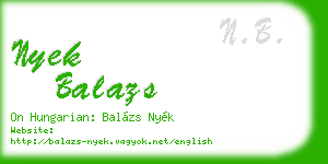 nyek balazs business card