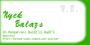 nyek balazs business card